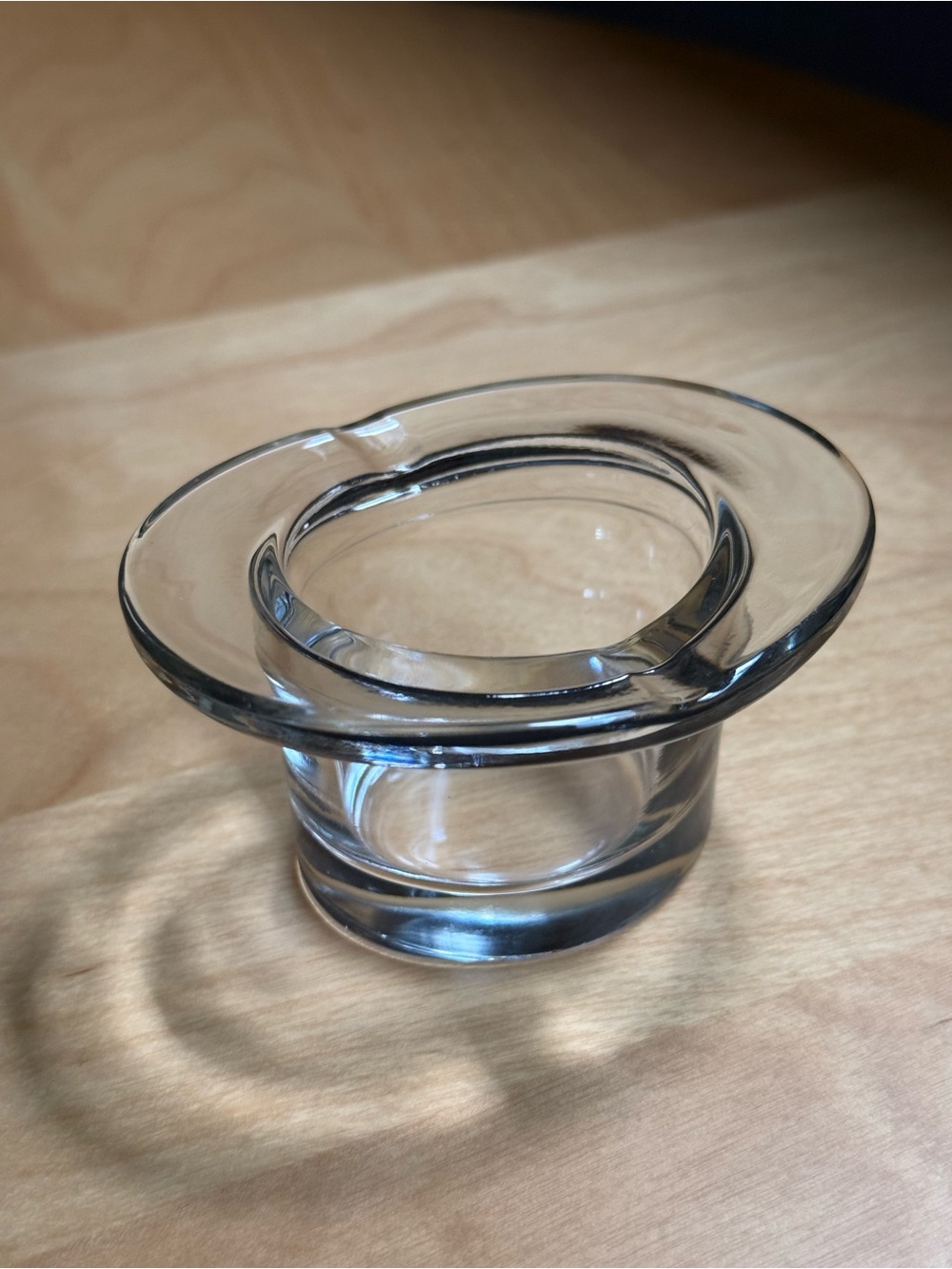 Vintage Top Hat Ashtray Handcut Clear Glass by Ramon Glass Ireland